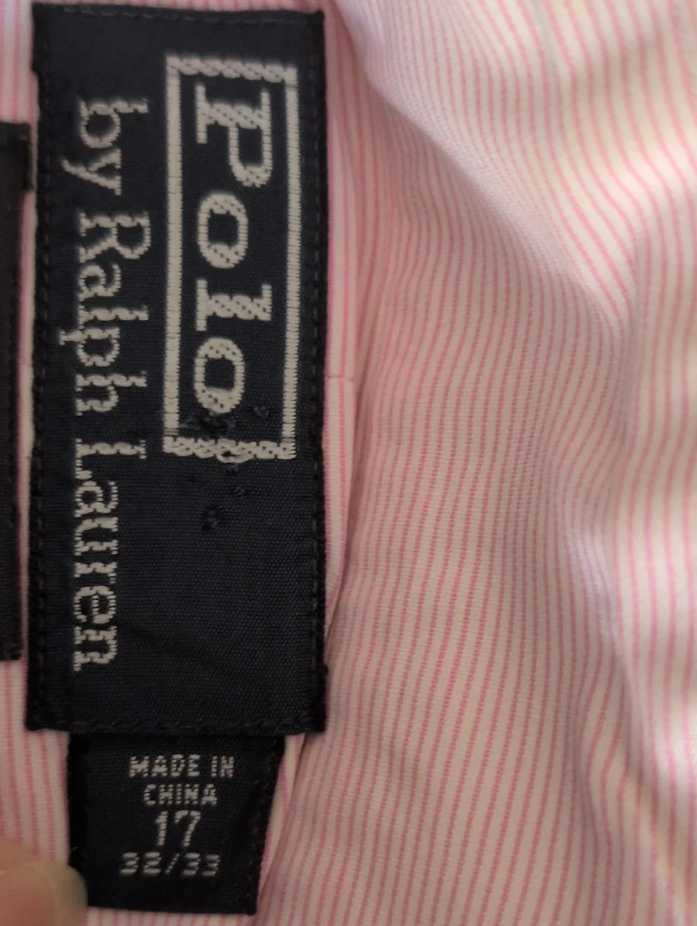 Polo Ralph Lauren Regent Mens Classic Fit Dress Shirt Pink White Stripe 17 32-33